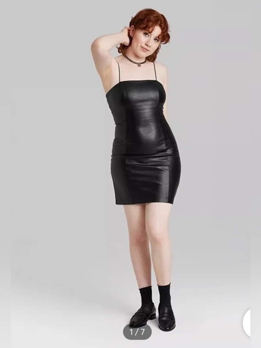 Wild Fable black faux leather dress NWT